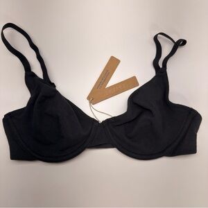 SKIMS Cotton Jersey T- shirt Bra - SOOT BR-UWR-0637 SIZE 32D